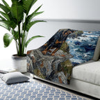 Rottweiler Acrylic Gallery Print Coastal Cliffside Throw Blanket | Premium Dog Prints | Tritan — view 8 of 9