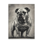 English Bulldog Charcoal Portrait, Bulldog Wall Art, Dog Lover Gift, Pet Art Canvas Print
