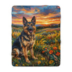German Shepherd Acrylic Gallery Print Sunset Prairie Throw Blanket | Premium Dog Prints | Tritan — view 3 of 9