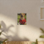 Labrador Retriever Oil Painting Soccer Portrait Canvas, Lab Dog Wall Art Decor, Sports Fan Gift for Home, Pet Art