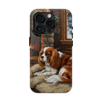 Acrylic Cavalier King Charles Spaniel - Winter Hearth | Tough Phone Case