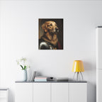 Golden Retriever Medieval Knight Portrait Canvas Wall Art, Regal Dog Painting, Golden Retriever Lover Gift, Stretched Canvas