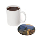 Acrylic Painting Golden Retriever - Mountain Overlook | Cork Back Coaster