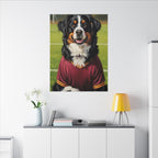 Bernese Mountain Dog Oil Painting Soccer Portrait Canvas Art | Berner Dog Gift | Pet Loss Memorial Wall Art Decor