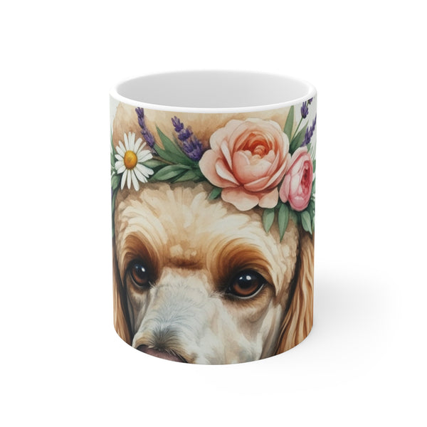 Poodle Watercolor Floral Crown Coffee Mug | Premium Dog Prints | Tritan