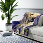 Labrador Retriever Watercolor Lavender Fields Throw Blanket | Premium Dog Art | Tritan