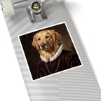 Golden Retriever Renaissance Royal Portrait Sticker, Dog Portrait Vinyl Decal, Kiss-Cut Sticker, Golden Retriever Lover Gift