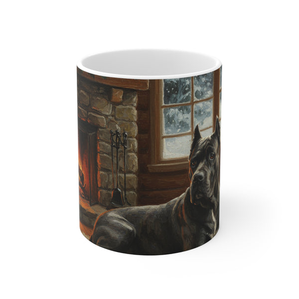 Acrylic Gallery Print Cane Corso - Winter Hearth | Ceramic Mug 11oz