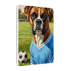 Boxer Dog Oil Painting Soccer Portrait Canvas Wall Art Decor Gift for Dog Lover