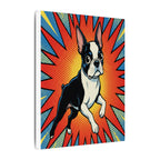 Boston Terrier Comic Art Canvas - Energetic Pop Art Dog Print - Retro Halftone Wall Decor