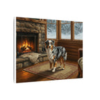 Australian Shepherd Canvas Wall Art Print | Aussie Dog Lover Gift | Dog Art Home Decor | Stretched Acrylic Painting Style