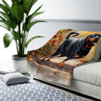 Rottweiler Watercolor Autumn Path Throw Blanket | Premium Dog Prints | Tritan — view 8 of 9
