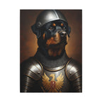 Rottweiler Medieval Knight Portrait Canvas Wall Art, Regal Dog Painting, Rottweiler Lover Gift, Stretched Canvas