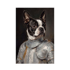 Boston Terrier Medieval Knight Portrait Matte Poster, Regal Dog Art Print, Boston Terrier Lover Gift, Wall Art