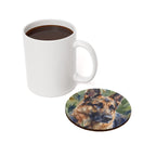 German Shepherd Watercolor Garden Peek Drink Coaster | Premium Dog Art | Tritan