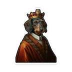 Dachshund Kings & Queens Royal Portrait Sticker, Dog Portrait Vinyl Decal, Kiss-Cut Sticker, Dachshund Lover Gift