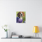 Beagle Soccer Portrait Oil Painting Canvas Print, Dog Wall Art Decor, Pet Lover Gift