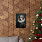 Australian Shepherd Renaissance Royal Portrait Matte Poster, Regal Dog Art Print, Australian Shepherd Lover Gift, Wall Art
