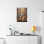 Shiba Inu Acrylic Painting Canvas Wall Art | Autumn Woods Dog Decor | Cute Shiba Gift for Dog Lovers | Pet Portrait Print