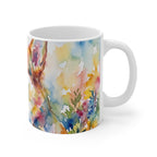 Corgi Watercolor Ceramic Coffee Mug 11oz, Soft Dog Painting, Corgi Lover Gift