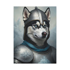 Siberian Husky Medieval Knight Portrait Canvas Wall Art, Regal Dog Painting, Siberian Husky Lover Gift, Stretched Canvas
