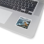 English Bulldog Acrylic Gallery Print Coastal Cliffside Kiss-Cut Stickers | Premium Dog Prints | Tritan — view 11 of 12