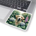 Labrador Retriever Watercolor Garden Peek Kiss-Cut Stickers | Premium Dog Prints | Tritan
