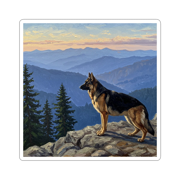 Acrylic German Shepherd - Mountain Overlook | Kiss-Cut Stickers
