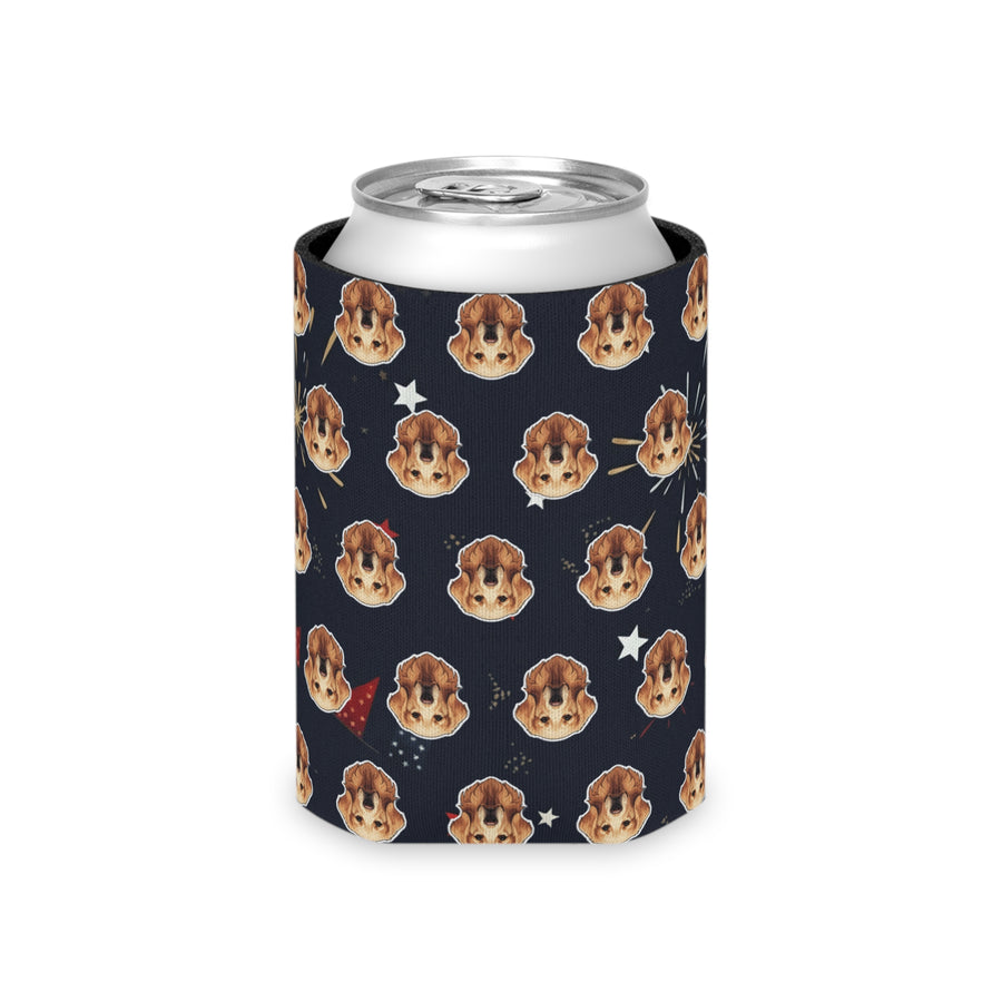 Golden Retriever Can Cooler, America 250 Patriotic Dog Pattern, America 250 Gift for Dog Lovers, Summer Party Drink Insulator, Retriever Dad Mom