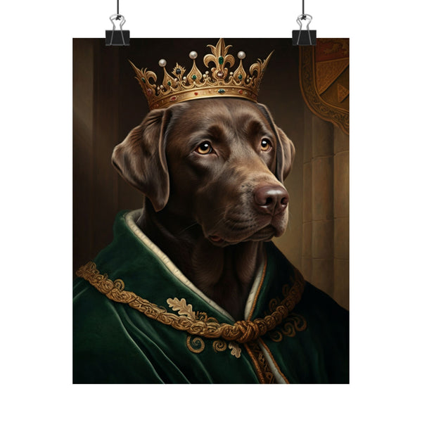 Labrador Retriever Kings & Queens Royal Portrait Matte Poster, Regal Dog Art Print, Labrador Retriever Lover Gift, Wall Art