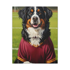 Bernese Mountain Dog Oil Painting Soccer Portrait Canvas Art | Berner Dog Gift | Pet Loss Memorial Wall Art Decor