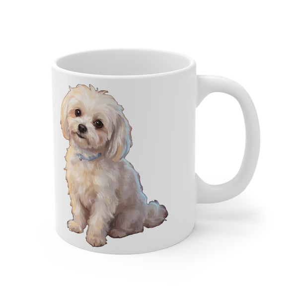Maltese — Painted Portrait Mug (Style B, Front + Back)