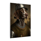 German Shorthaired Pointer Medieval Knight Portrait Canvas Wall Art, Regal Dog Painting, Stretched Canvas