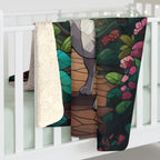Beagle Low Poly Forest Sherpa Fleece Blanket | Dog Lover Gift