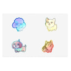Chibi Pups Holographic Sticker Sheet, 4 Kawaii Cartoon Dog Stickers | Tritan