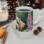Labrador Retriever Watercolor Garden Peek Coffee Mug | Premium Dog Prints | Tritan — detail view