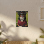 Bernese Mountain Dog Oil Painting Soccer Portrait Canvas Art | Berner Dog Gift | Pet Loss Memorial Wall Art Decor