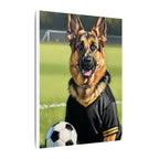 German Shepherd Oil Painting Soccer Portrait Canvas Wall Art Decor, Dog Lover Gift, Pet Owner Present, GSD Art Print