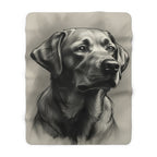 Labrador Retriever Charcoal Portrait Throw Blanket | Premium Dog Prints | Tritan — secondary view