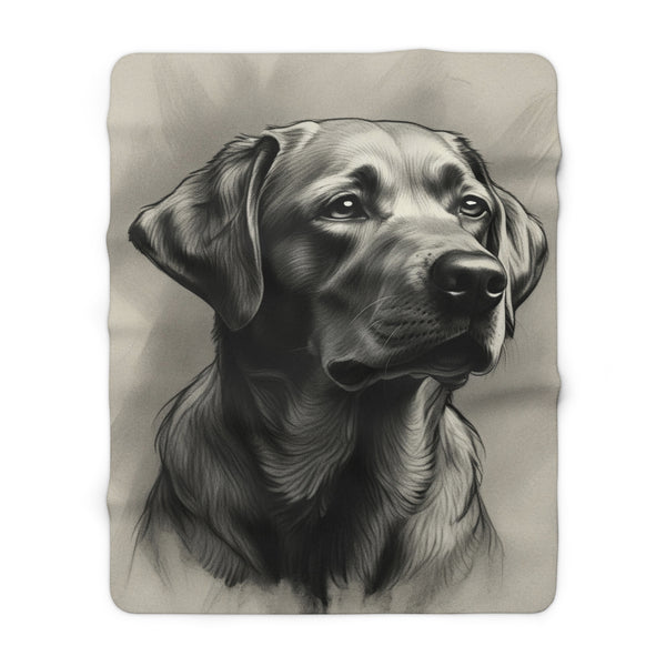 Labrador Retriever Charcoal Portrait Throw Blanket | Premium Dog Prints | Tritan