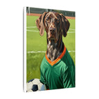 German Shorthaired Pointer Oil Painting Soccer Portrait Wall Art, GSP Dog Lover Gift, Canine Decor, Fetching Football Fan Canvas