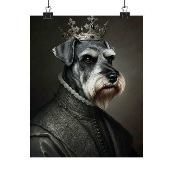 Miniature Schnauzer Kings & Queens Royal Portrait Matte Poster, Regal Dog Art Print, Miniature Schnauzer Lover Gift, Wall Art