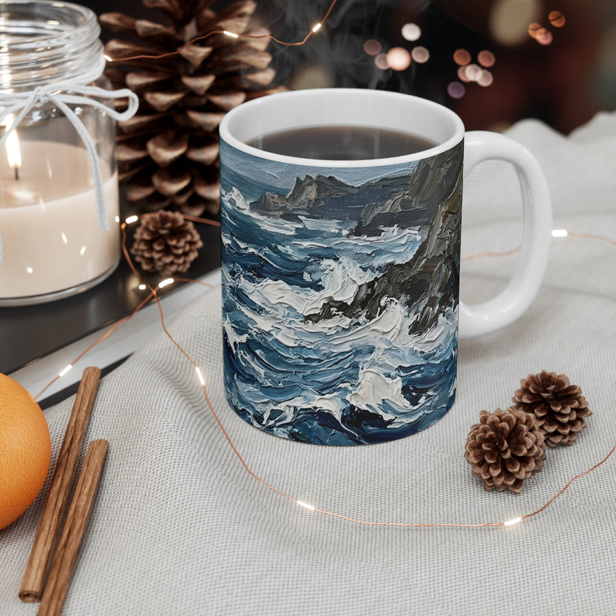 Beagle Acrylic Gallery Print Coastal Cliffside Coffee Mug | Premium Dog Prints | Tritan — detail view