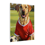 Labrador Retriever Oil Painting Soccer Portrait Canvas, Lab Dog Wall Art Decor, Sports Fan Gift for Home, Pet Art
