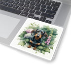Dachshund Watercolor Garden Peek Kiss-Cut Stickers | Premium Dog Prints | Tritan
