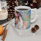 English Bulldog Watercolor Ceramic Coffee Mug 11oz, Soft Dog Painting, English Bulldog Lover Gift
