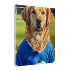 Golden Retriever Oil Painting Soccer Portrait Canvas Wall Art - Dog Lover Gift, Pet Decor for Home, Premium Stretched Canvas Print