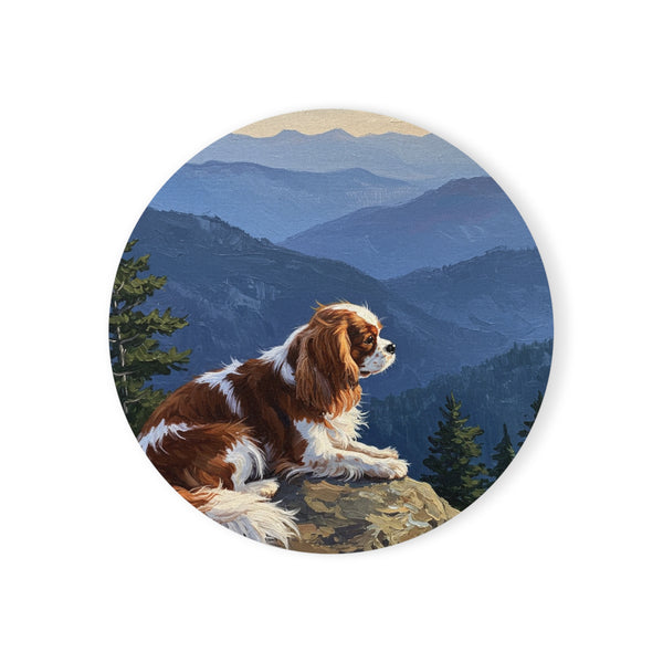 Acrylic Cavalier King Charles Spaniel - Mountain Overlook | Cork Back Coaster