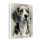 Beagle Charcoal Portrait Canvas Art | Realistic Dog Sketch Wall Decor | Pet Lover Gift | Stretched Canvas Print | Dog Memorial Artwork