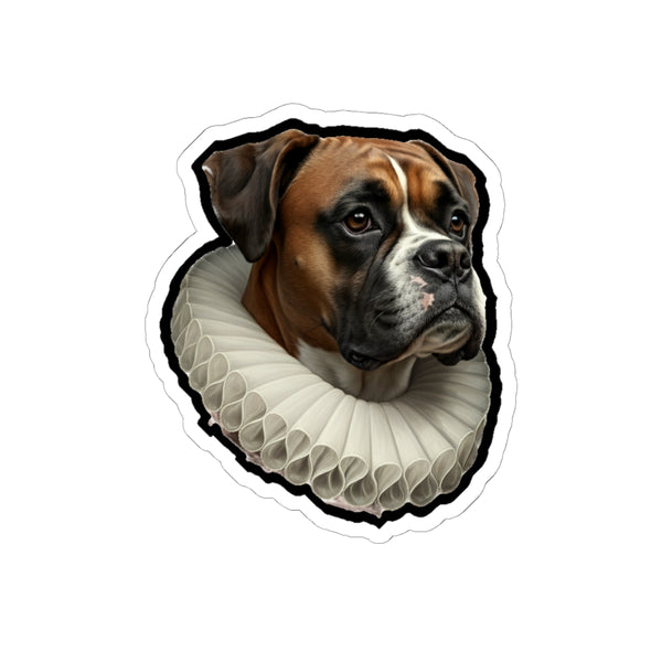 Boxer Renaissance Royal Portrait Sticker, Dog Portrait Vinyl Decal, Kiss-Cut Sticker, Boxer Lover Gift